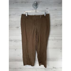 LOFT Catalina Capri Pants Womens 8 Brown Marisa Stretch Cropped Casual Summer